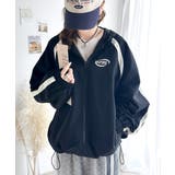 レトロムードで大人可愛い。バックロゴ刺繍配色ラインウィンドブレーカー | Classical Elf | 詳細画像3