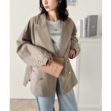 トレンドのオーバーサイズシルエット♪サッカー素材長袖ビッグジャケット(ダブル) | Classical Elf | 詳細画像8