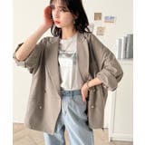 トレンドのオーバーサイズシルエット♪サッカー素材長袖ビッグジャケット(ダブル) | Classical Elf | 詳細画像9