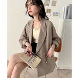 トレンドのオーバーサイズシルエット♪サッカー素材長袖ビッグジャケット(ダブル) | Classical Elf | 詳細画像12