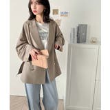 トレンドのオーバーサイズシルエット♪サッカー素材長袖ビッグジャケット(ダブル) | Classical Elf | 詳細画像13