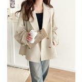 トレンドのオーバーサイズシルエット♪サッカー素材長袖ビッグジャケット(ダブル) | Classical Elf | 詳細画像1