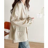 トレンドのオーバーサイズシルエット♪サッカー素材長袖ビッグジャケット(ダブル) | Classical Elf | 詳細画像5