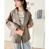 トレンドのオーバーサイズシルエット♪サッカー素材長袖ビッグジャケット(ダブル) | Classical Elf | 詳細画像7