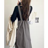 大人が着るカジュアル新定番!綿100%配色ステッチロング丈ジャンパースカート | Classical Elf | 詳細画像32