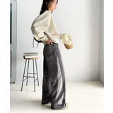 環境に優しいサステナブル素材。綿100%サイド切替ハイウエストワイドストレートデ… | Classical Elf  | 詳細画像9