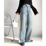 環境に優しいサステナブル素材。綿100%サイド切替ハイウエストワイドストレートデ… | Classical Elf  | 詳細画像11