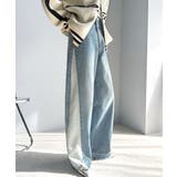 環境に優しいサステナブル素材。綿100%サイド切替ハイウエストワイドストレートデ… | Classical Elf  | 詳細画像15