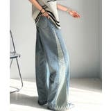 環境に優しいサステナブル素材。綿100%サイド切替ハイウエストワイドストレートデ… | Classical Elf  | 詳細画像17