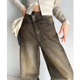 環境に優しいサステナブル素材。綿100%サイド切替ハイウエストワイドストレートデ… | Classical Elf  | 詳細画像21