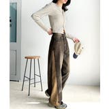 環境に優しいサステナブル素材。綿100%サイド切替ハイウエストワイドストレートデ… | Classical Elf  | 詳細画像25