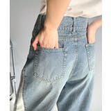 環境に優しいサステナブル素材。綿100%サイド切替ハイウエストワイドストレートデ… | Classical Elf  | 詳細画像27