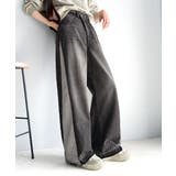 環境に優しいサステナブル素材。綿100%サイド切替ハイウエストワイドストレートデ… | Classical Elf  | 詳細画像1