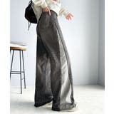 環境に優しいサステナブル素材。綿100%サイド切替ハイウエストワイドストレートデ… | Classical Elf  | 詳細画像4