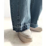 環境に優しいサステナブル素材。綿100％デニム素材サイドカットカーブパンツ | Classical Elf  | 詳細画像31 