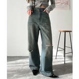 環境に優しいサステナブル素材。綿100％ウエストアシメワイドストレートダメージデ… | Classical Elf  | 詳細画像7 