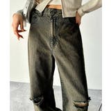 環境に優しいサステナブル素材。綿100％ウエストアシメワイドストレートダメージデ… | Classical Elf  | 詳細画像15 