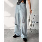 環境に優しいサステナブル素材。綿100％ウエストアシメワイドストレートダメージデ… | Classical Elf  | 詳細画像22 