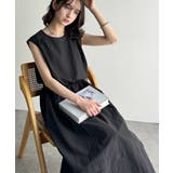 1枚で即お洒落見え。セットアップ風Aラインノースリーブロングワンピース | Classical Elf  | 詳細画像10 