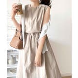 1枚で即お洒落見え。セットアップ風Aラインノースリーブロングワンピース | Classical Elf  | 詳細画像20 