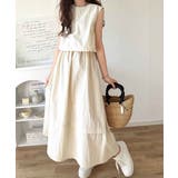 1枚で即お洒落見え。セットアップ風Aラインノースリーブロングワンピース | Classical Elf  | 詳細画像1 