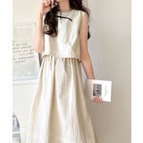 1枚で即お洒落見え。セットアップ風Aラインノースリーブロングワンピース | Classical Elf  | 詳細画像4 