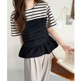 簡単おしゃれが叶う。Tシャツ×ビスチェドッキング半袖トップス | Classical Elf  | 詳細画像48 