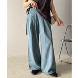環境に優しいサステナブル素材。綿100%デニム素材サイドリボンタックワイドパンツ… | Classical Elf  | 詳細画像10