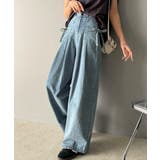 環境に優しいサステナブル素材。綿100%デニム素材サイドリボンタックワイドパンツ… | Classical Elf  | 詳細画像11