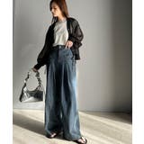 環境に優しいサステナブル素材。綿100%デニム素材サイドリボンタックワイドパンツ… | Classical Elf  | 詳細画像15