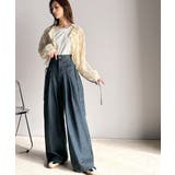 環境に優しいサステナブル素材。綿100%デニム素材サイドリボンタックワイドパンツ… | Classical Elf  | 詳細画像17
