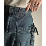 環境に優しいサステナブル素材。綿100%デニム素材サイドリボンタックワイドパンツ… | Classical Elf  | 詳細画像22