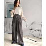 環境に優しいサステナブル素材。綿100%デニム素材サイドリボンタックワイドパンツ… | Classical Elf  | 詳細画像5