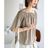 抜け感たっぷりの旬顔。マルチway綿100%シルケット加工ギャザー使いバルーンシ… | Classical Elf | 詳細画像18