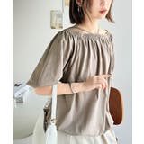 抜け感たっぷりの旬顔。マルチway綿100%シルケット加工ギャザー使いバルーンシ… | Classical Elf | 詳細画像20