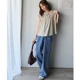 着るだけでオシャレ度ワンランクアップ。綿100％シルケット加工シャーリングトップ… | Classical Elf  | 詳細画像7 