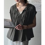 着るだけでオシャレ度ワンランクアップ。綿100％シルケット加工シャーリングトップ… | Classical Elf  | 詳細画像19 