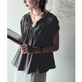 着るだけでオシャレ度ワンランクアップ。綿100％シルケット加工シャーリングトップ… | Classical Elf  | 詳細画像20 