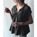 着るだけでオシャレ度ワンランクアップ。綿100％シルケット加工シャーリングトップ… | Classical Elf  | 詳細画像21 