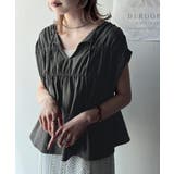 着るだけでオシャレ度ワンランクアップ。綿100％シルケット加工シャーリングトップ… | Classical Elf  | 詳細画像23 