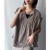 着るだけでオシャレ度ワンランクアップ。綿100％シルケット加工シャーリングトップ… | Classical Elf  | 詳細画像27 