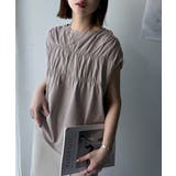 着るだけでオシャレ度ワンランクアップ。綿100％シルケット加工シャーリングトップ… | Classical Elf  | 詳細画像31 