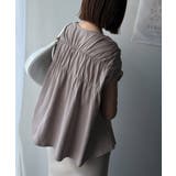 着るだけでオシャレ度ワンランクアップ。綿100％シルケット加工シャーリングトップ… | Classical Elf  | 詳細画像32 