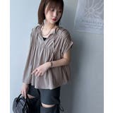 着るだけでオシャレ度ワンランクアップ。綿100％シルケット加工シャーリングトップ… | Classical Elf  | 詳細画像34 