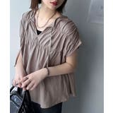 着るだけでオシャレ度ワンランクアップ。綿100％シルケット加工シャーリングトップ… | Classical Elf  | 詳細画像36 