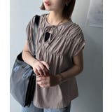 着るだけでオシャレ度ワンランクアップ。綿100％シルケット加工シャーリングトップ… | Classical Elf  | 詳細画像39 