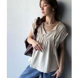 着るだけでオシャレ度ワンランクアップ。綿100％シルケット加工シャーリングトップ… | Classical Elf  | 詳細画像3 