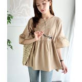 特別な日常を演出。綿100%前後2WAYシルケット加工布帛コンビリボンペプラムト… | Classical Elf | 詳細画像25