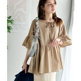 特別な日常を演出。綿100%前後2WAYシルケット加工布帛コンビリボンペプラムト… | Classical Elf | 詳細画像28