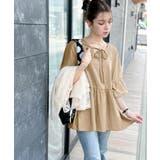 特別な日常を演出。綿100%前後2WAYシルケット加工布帛コンビリボンペプラムト… | Classical Elf | 詳細画像34